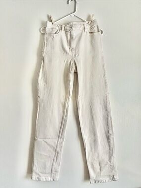 Aritzia Wilfred Cream Straight Leg Jeans